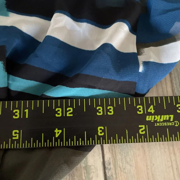 Lane Bryant Women’s Tunic Top Plus 18/20 Bling Boho Blue Geometric Semi Sheer - Picture 9 of 10